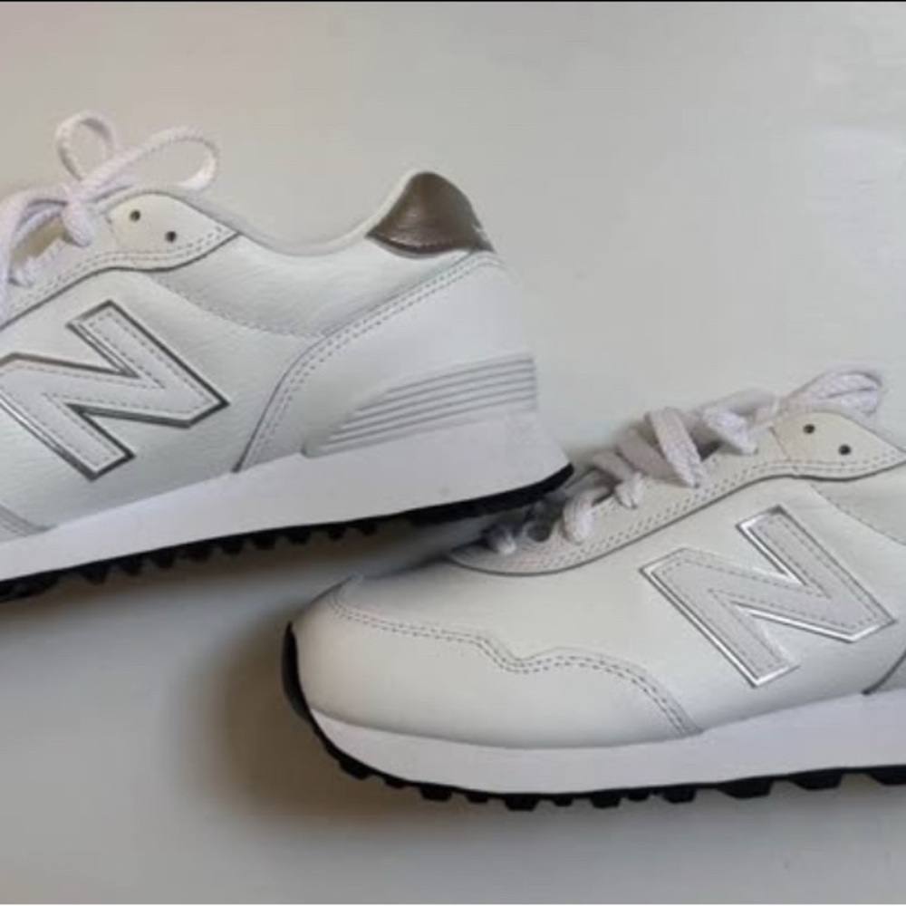 New Balance White and Silver Sneakers Classic Design